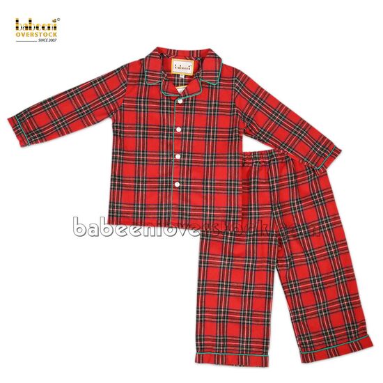 Adorable flannel red plai pajamas - BB2281